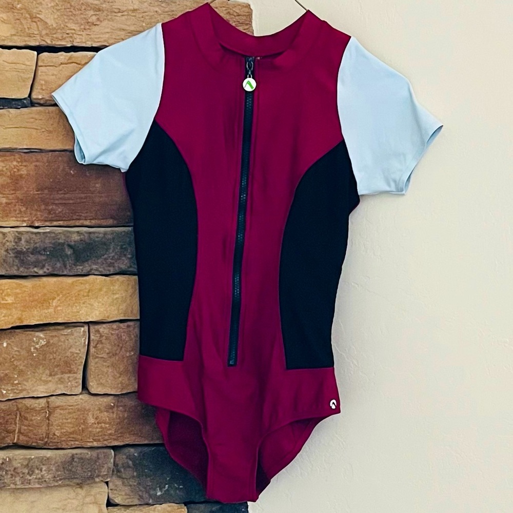 Zip One Piece Bathing Suite